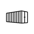 Black line icon for Enclosed, boxed and cargo Royalty Free Stock Photo