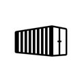 Black solid icon for Enclosed, boxed and cargo Royalty Free Stock Photo