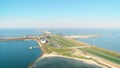 Enclosure Dam (Afsluitdijk): Kornwerderzand with Wadden Center Building - Friesland, The Netherlands â 4K Drone