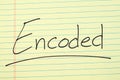 Encoded On A Yellow Legal Pad Royalty Free Stock Photo