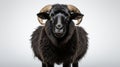 Lone Noir: An Ovine Contrast - black sheep isolated on white background