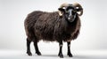 Lone Noir: An Ovine Contrast - black sheep isolated on white background