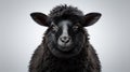 Lone Noir: An Ovine Contrast - black sheep isolated on white background