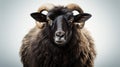 Lone Noir: An Ovine Contrast - black sheep isolated on white background