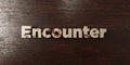 Encounter - grungy wooden headline on Maple - 3D rendered royalty free stock image