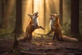 Playful Red Foxes