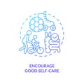 Encourage good self care blue gradient concept icon