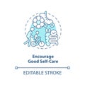 Encourage good self care turquoise concept icon