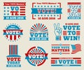 Encourage voting USA 2016 vector labels and banners