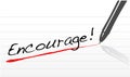 Encourage written on a notepad paper