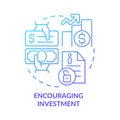 Encouraging investment blue gradient concept icon Royalty Free Stock Photo