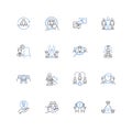 Encouraging line icons collection. Motivating, Uplifting, Empowering, Inspiring, Positive, Supportive, Reassuring vector