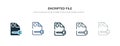 Encripted file icon in different style vector illustration. two colored and black encripted file vector icons designed in filled,