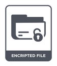encripted file icon in trendy design style. encripted file icon isolated on white background. encripted file vector icon simple