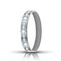 Encrusted Silver Ring With Diamonds Around Vector