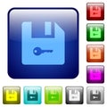 Encrypt file color square buttons Royalty Free Stock Photo