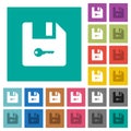 Encrypt file square flat multi colored icons