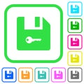 Encrypt file vivid colored flat icons