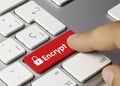 Encrypt - Inscription on Red Keyboard Key