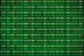 Encrypted binary ASCII computer code on black background. Green binary code computer