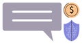 Encrypted Chat Bubble with Secure Shield and Currency Icon for Safe Online Transactions Royalty Free Stock Photo