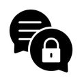 Encrypted chat, secure communication icon in modern style