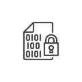 Encrypted Document line icon