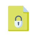 Encrypted document with lock secure single isolated icon with flat style Royalty Free Stock Photo