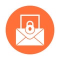 Encrypted email icon which can easily modify or edit Royalty Free Stock Photo