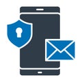 Encrypted email icon which can easily modify or edit Royalty Free Stock Photo