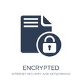 Encrypted icon. Trendy flat vector Encrypted icon on white background from Internet Security and Networking collection