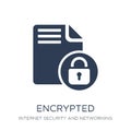 Encrypted icon. Trendy flat vector Encrypted icon on white background from Internet Security and Networking collection Royalty Free Stock Photo