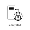 Encrypted icon. Trendy modern flat linear vector Encrypted icon