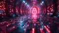 Encrypted lock interface on coding background. Royalty Free Stock Photo