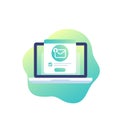 Encrypted message, mail security vector icon