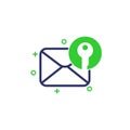 encrypted message, protected mail icon on white Royalty Free Stock Photo