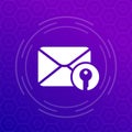 encrypted message, secured email vector icon