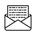 Encrypted Message Black And White Icon Illustration