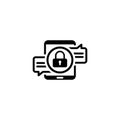 Encrypted Messaging Icon. Flat Design