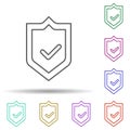 Encrypted multi color icon. Simple thin line, outline vector of bitcoin blockchain icons for ui and ux, website or mobile Royalty Free Stock Photo