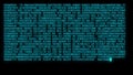 Encrypted programming security hacking code data flow stream on display new quality numbers letters coding techno joyful