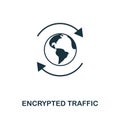 Encrypted Traffic icon outline style. Simple glyph from icons collection. Line Encrypted Traffic icon for web design and software