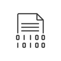 Encrypting text, icon in line design. Encrypting, text, encryption, secure, data, privacy, protection on white