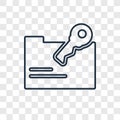 Encryption concept vector linear icon isolated on transparent ba Royalty Free Stock Photo
