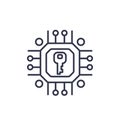 Encryption, cryptography vector linear icon Royalty Free Stock Photo