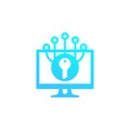 Encryption and cyber protection, vector icon Royalty Free Stock Photo