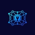Encryption, encrypted network linear icon Royalty Free Stock Photo