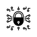 Black solid icon for Encryption, tech and secured Royalty Free Stock Photo