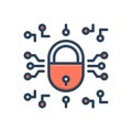 Color illustration icon for Encryption, tech and cyber security Royalty Free Stock Photo