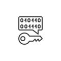 Encryption key line icon Royalty Free Stock Photo